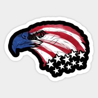 Bald Eagle US Flag Colors Patriotic 4th Of July Veterans Day Sticker